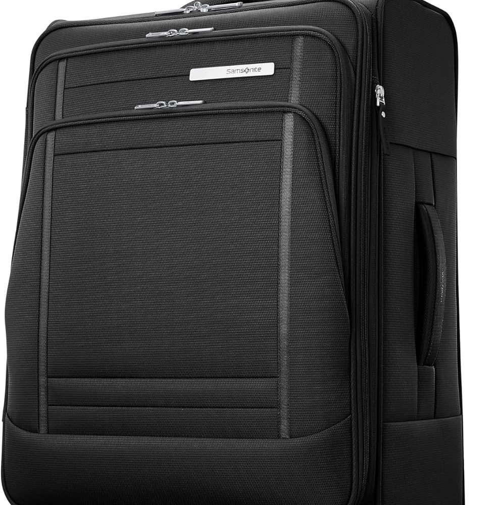 Samsonite UpLIFT Lightweight Medium Checked Softside Luggage with Spinner Wheels - Expandable - Airline-Approved, Polyester Soft Suitcase for Ultra Light Travel - Black